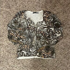 Notations Black and White Patterned Top